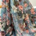 Musseline Toque de Seda Azul Floral 